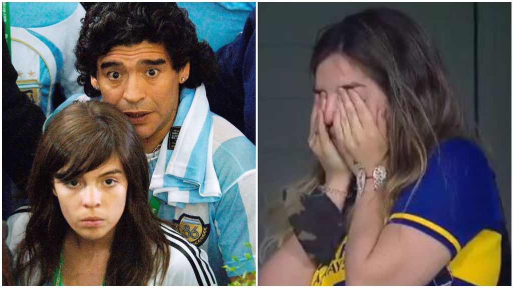 Dalma Maradona, en el palco de La Bombonera.