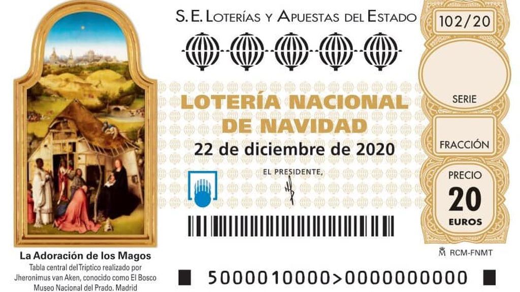 Décimo de la Lotería de Navidad de 2020.