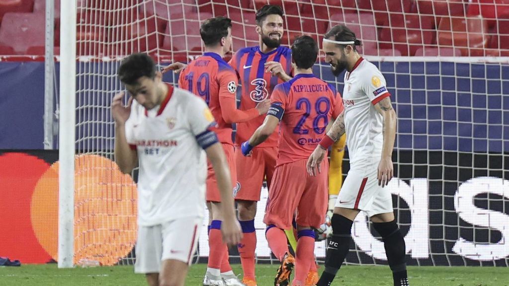 El Sevilla perdió por 0-4 ante el Chelsea.