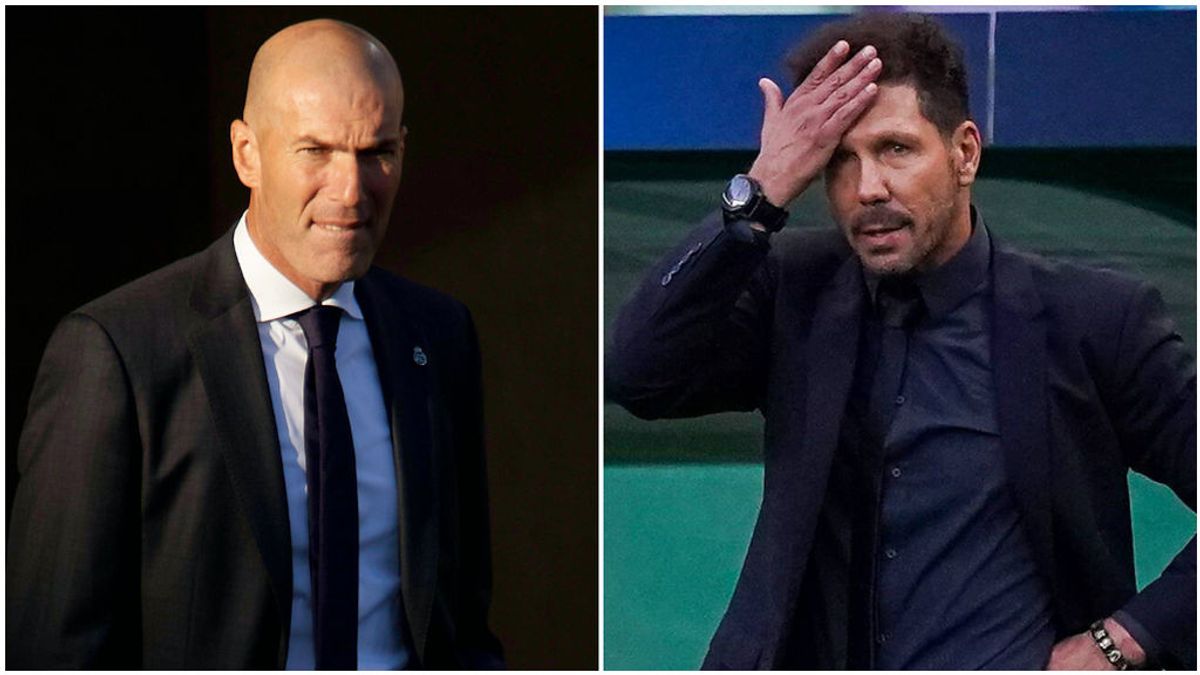 Zidane y Simeone, durante un partido Zidane y Simeone, durante un partido