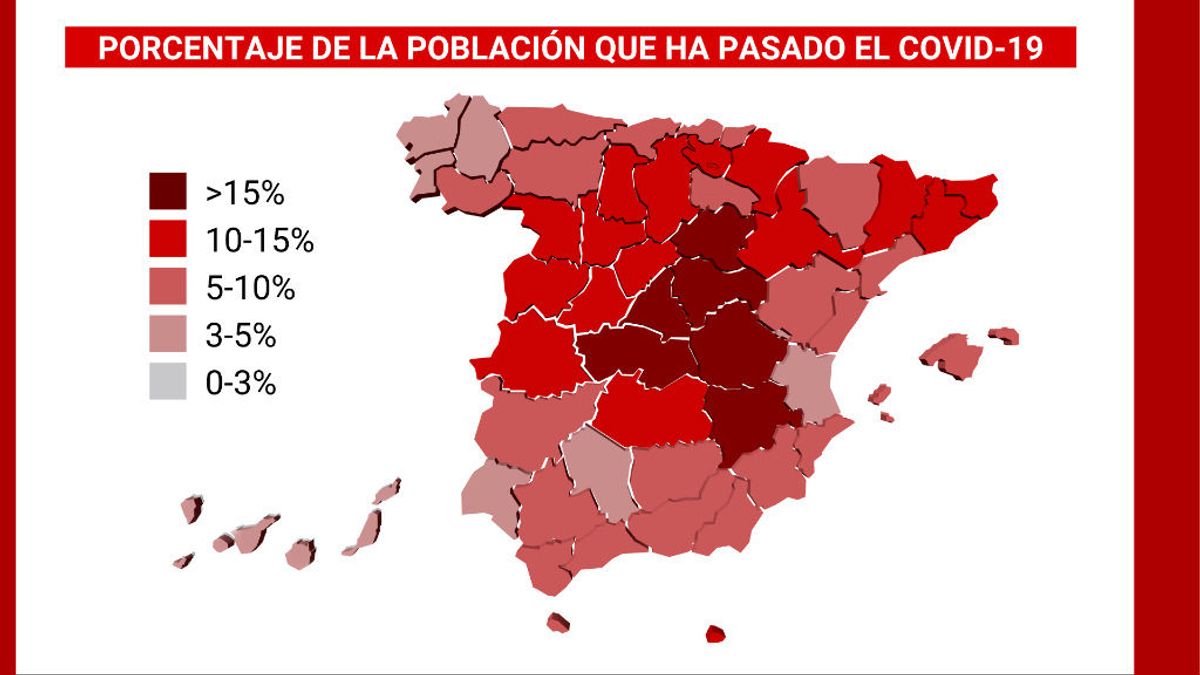 Madrid y sus provincias limítrofes, los lugares donde más gente ha tenido covid