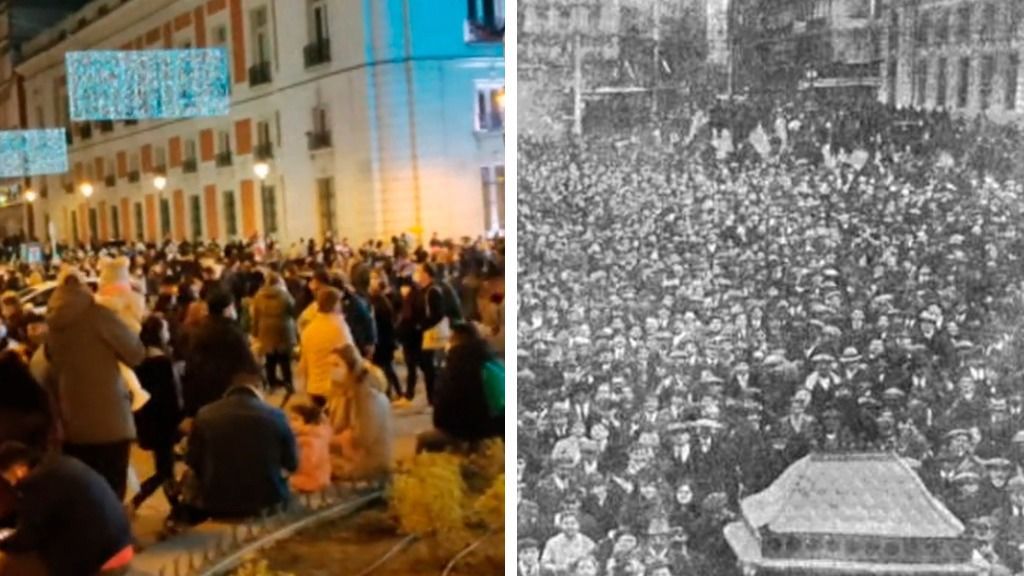 La Puerta del Sol en 2020 y en 1918