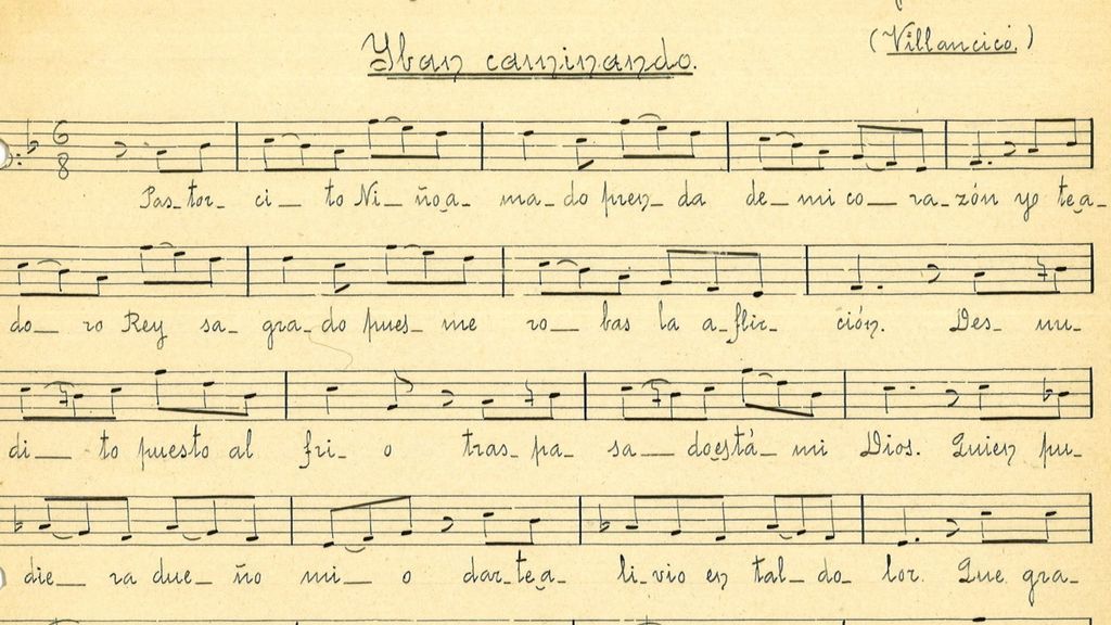 Letra y partitura de uno de los villancicos