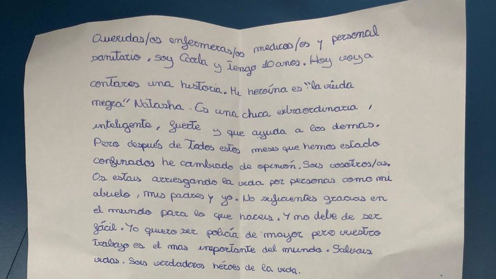 Una de las misivas escrita por una niña