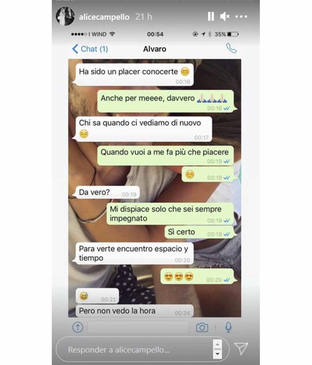 La conversación que mantuvieron Alice Campello y Álvaro Morata tras conocerse