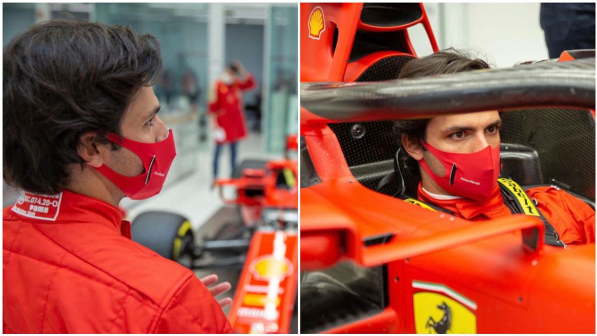 Carlos Sainz ya viste los colores rojos de Ferrari.
