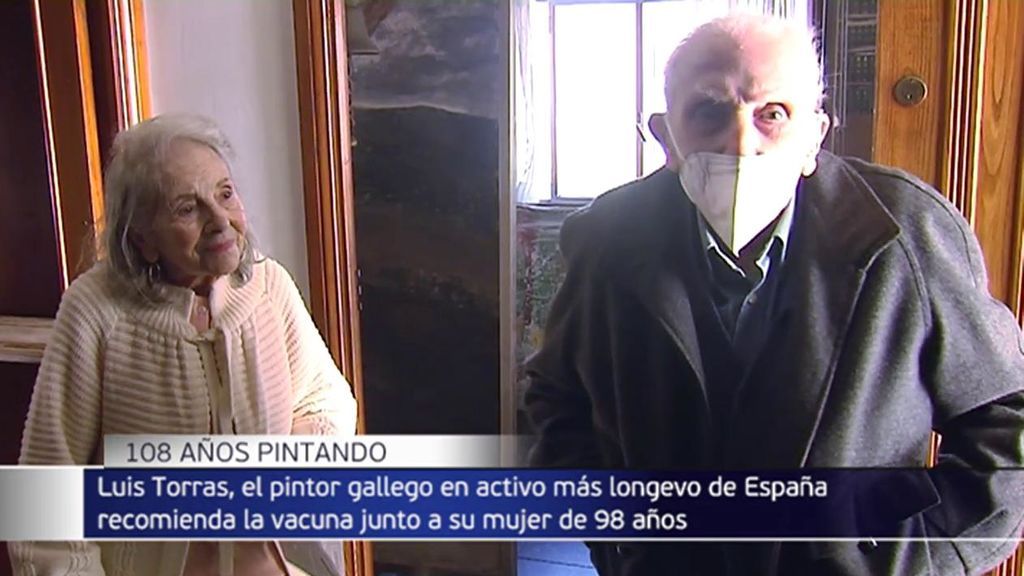 Con 108 años, un pintor gallego que ha vivido dos pandemias anima a vacunarse contra el coronavirus