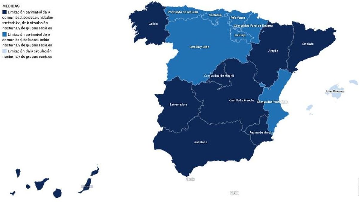 Nueva lista de restricciones: qué se podrá hacer y qué no en cada Comunidad este enero Nueva lista de restricciones: qué se podrá hacer y qué no en cada Comunidad este enero