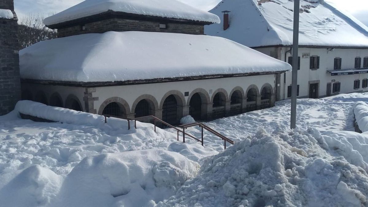 'Filomena' cubre Navarra y Álava con un manto de hielo y nieve