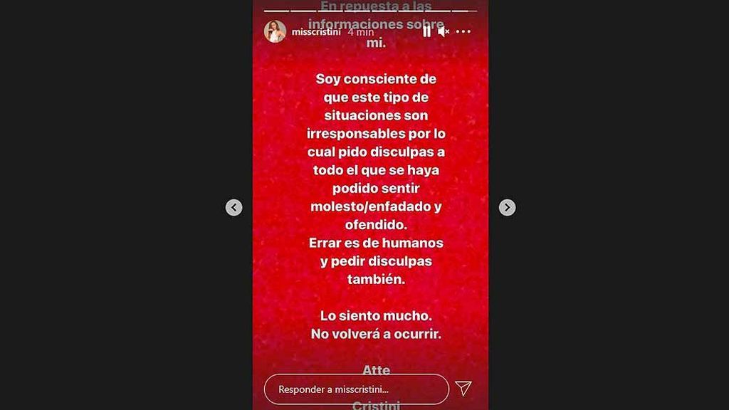Las disculpas de Cristini