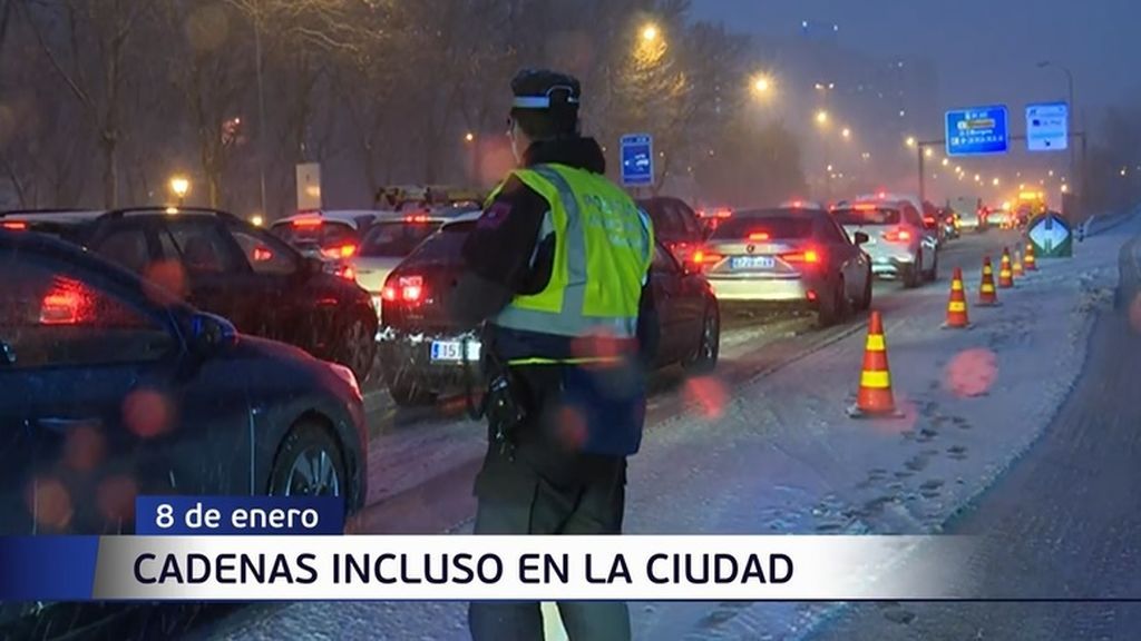 Cadenas de nieve para circular por el centro de Madrid