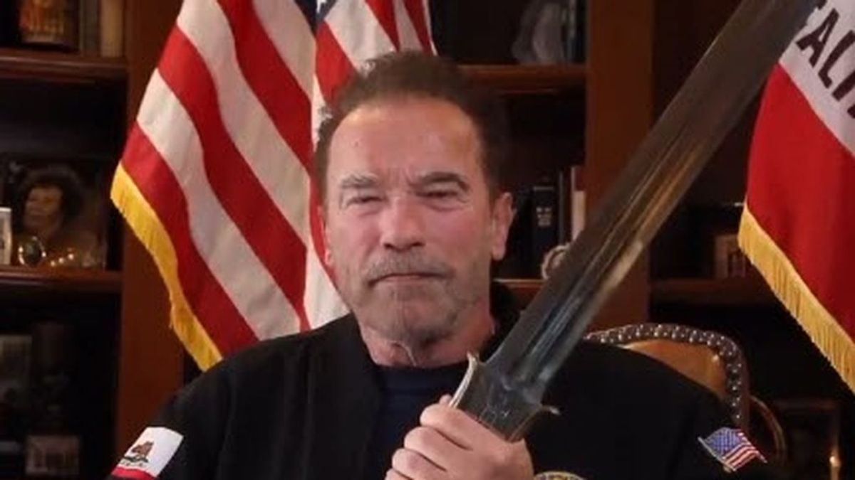 Schwarzenegger critica el asalto del Capitolio y blande la espada de Conan contra Trump