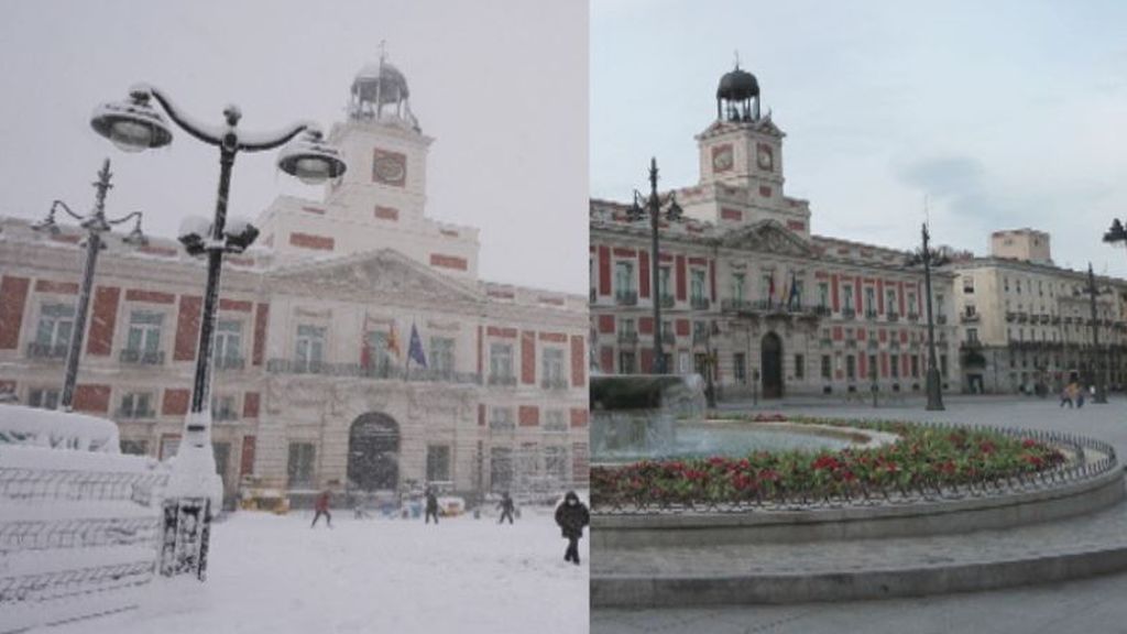Antes y después de Filomena en Madrid