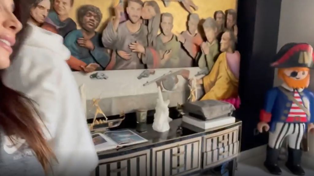La versión de 'La última cena' con las caras de Sergio Ramos y Pilar Rubio