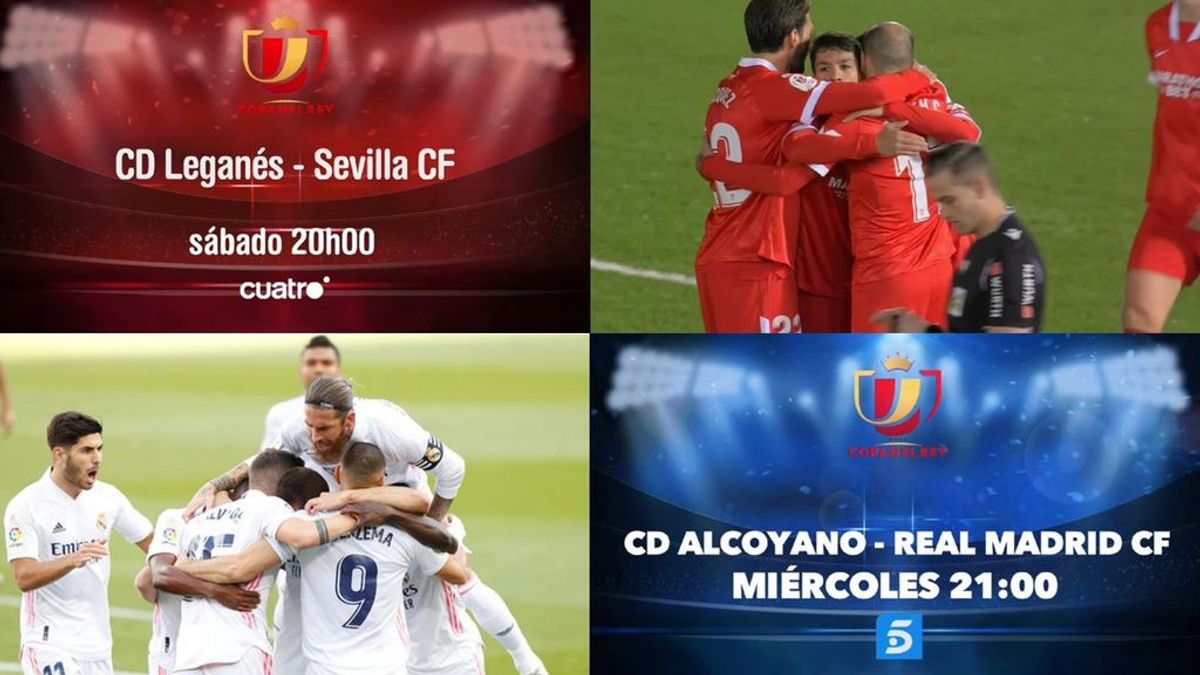 El Leganés-Sevilla y el Alcoyano-Real Madrid de dieciseisavos de Copa del Rey, mañana y el miércoles en Cuatro y Telecinco