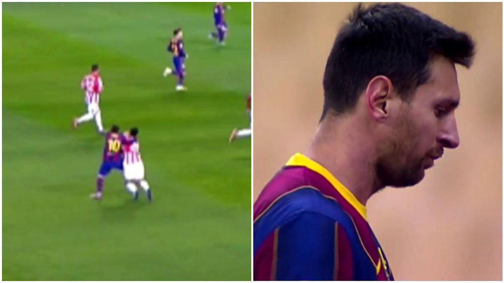 Messi, expulsado por primera vez con el primer equipo del Barcelona.