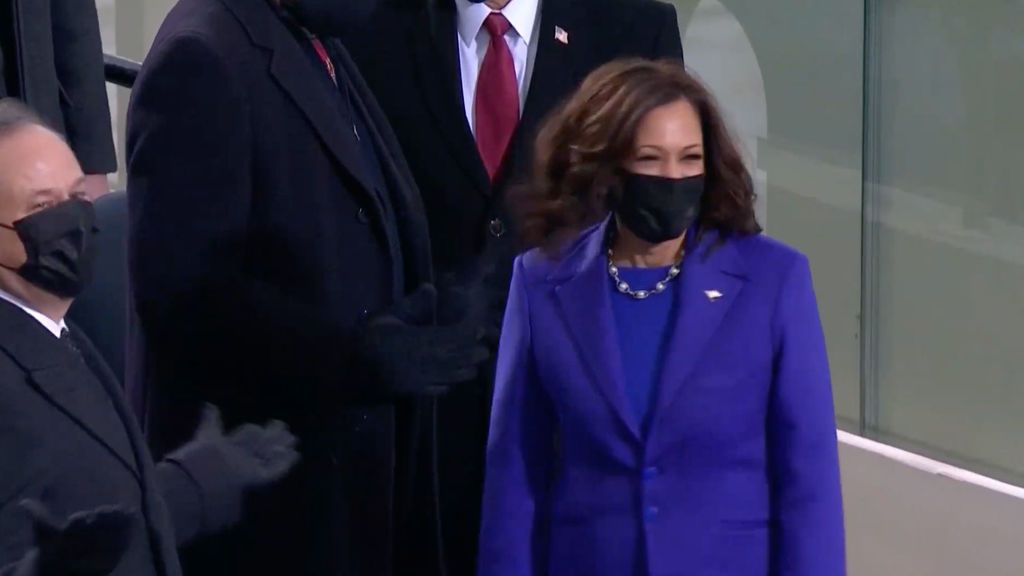 Kamala Harris en la toma de posesión como vicepresidenta de EEUU