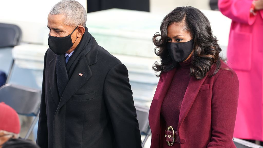 Barak Obama y su mujer, Michelle Obama, en la toma de posesión de Joe Biden
