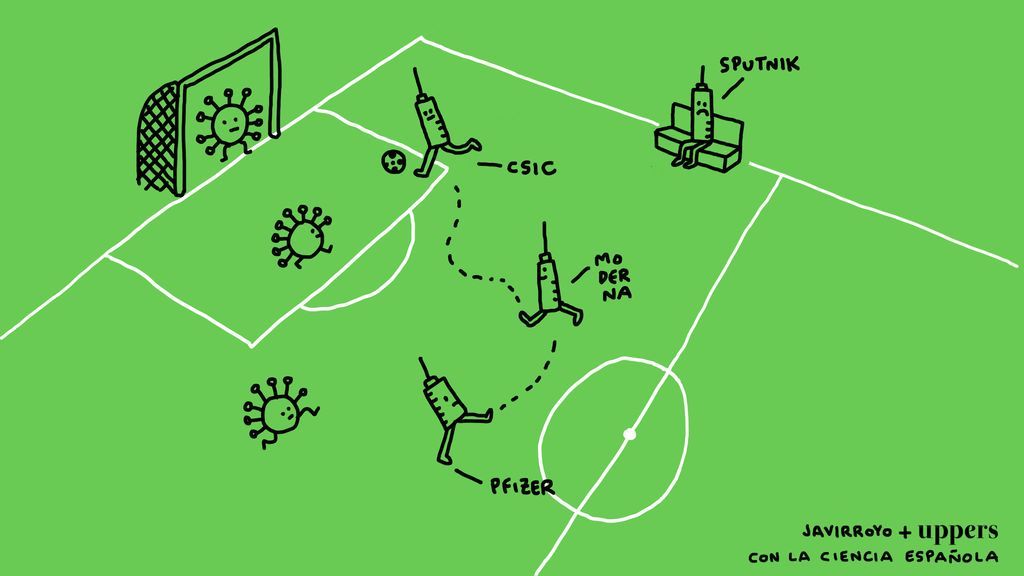 La viñeta de Javirroyo, con la ciencia española: el gol de las vacunas contra el virus