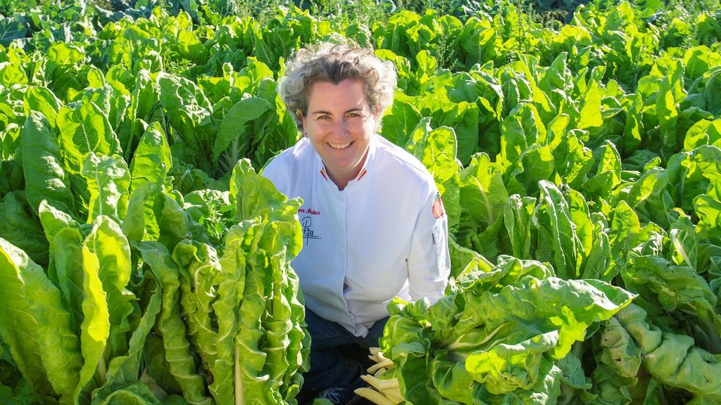 Pepa Muñoz, en la huerta