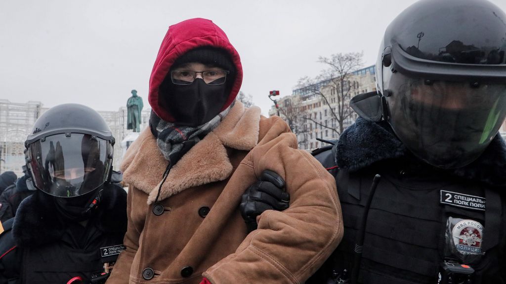 Protesta opositora en Rusia por la detención de Navalny