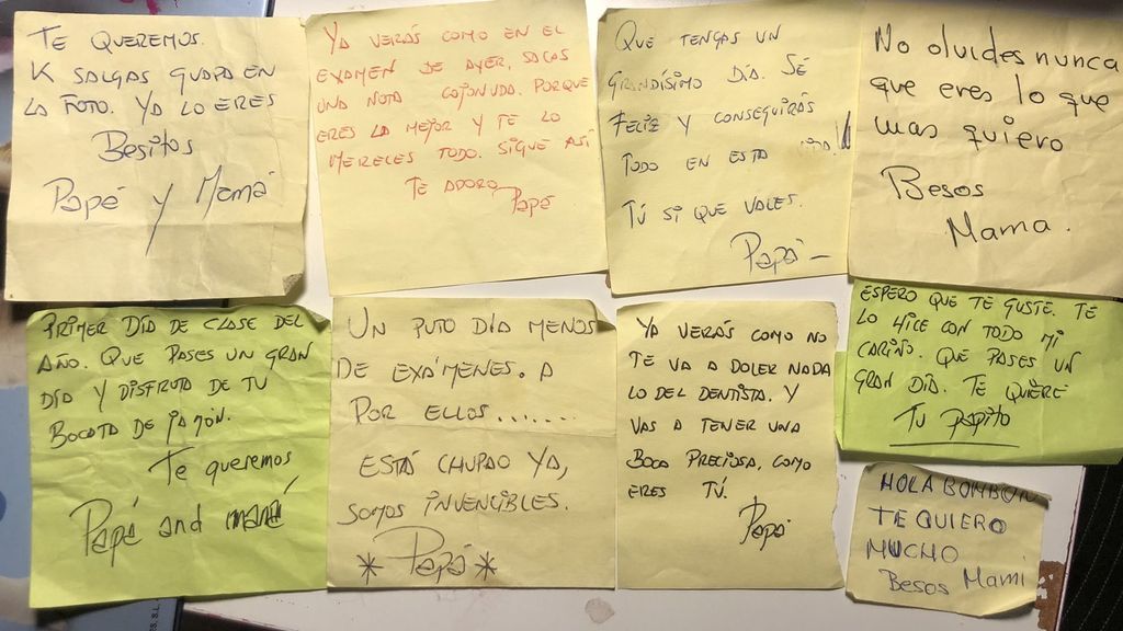 Recuerdos del instituto: una joven rescata las notas que le dejaban sus padres en el envoltorio del bocadillo