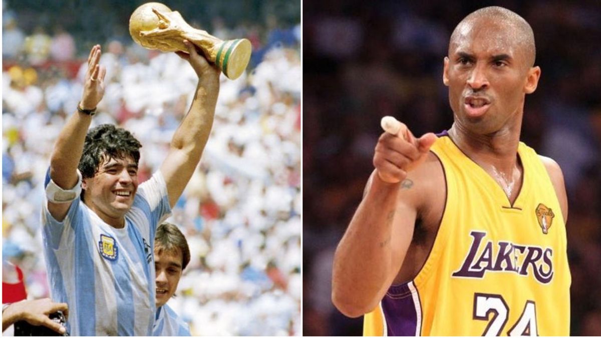 El día que Kobe Bryant cumplió uno de su sueños: conocer a Maradona El día que Kobe Bryant cumplió uno de su sueños: conocer a Maradona