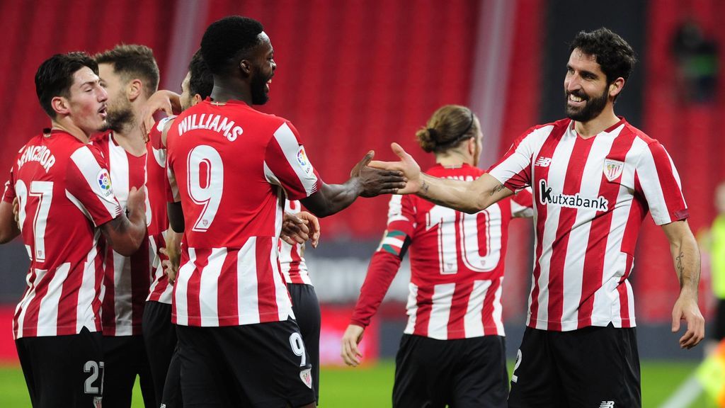 Los jugadores del Athletic celebran un gol ante el Getafe.