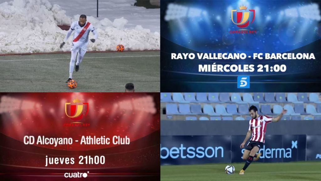Rayo-Barça y Alcoyano-Athletic Club: los octavos de final de Copa del Rey se juegan en Telecinco y Cuatro