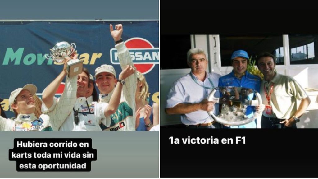 Alonso comparte recuerdos con Adrián Campos