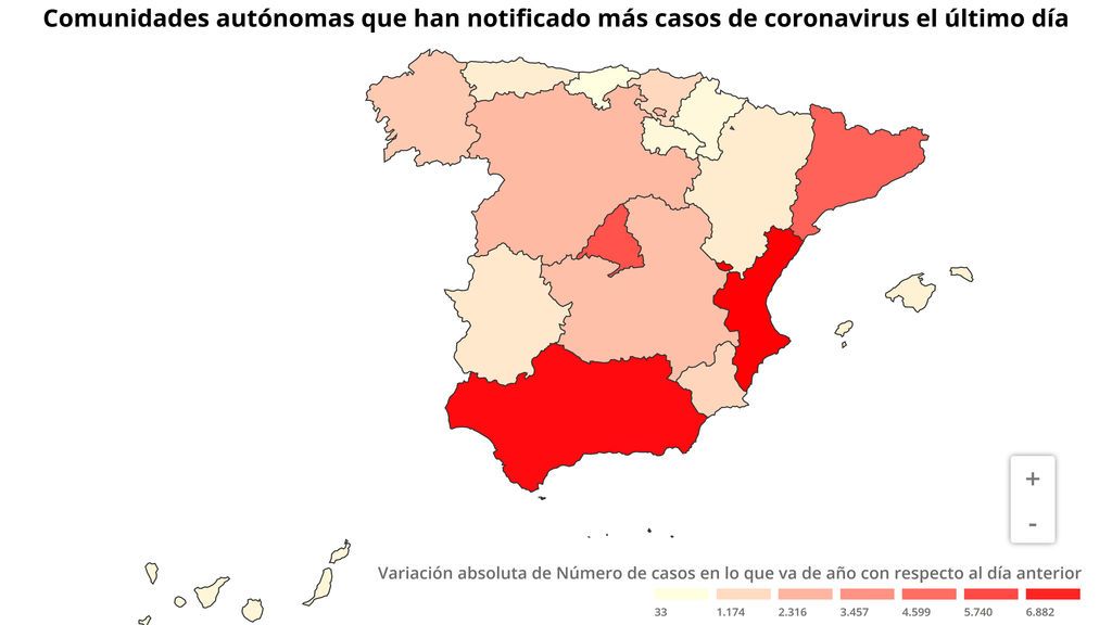 Casos por CCAA