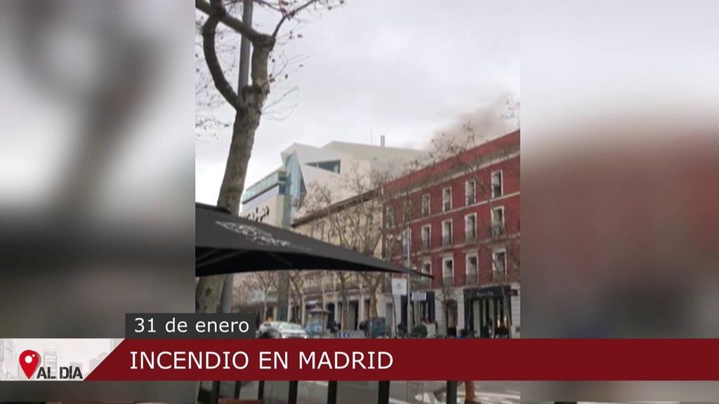 Desalojan El Corte Ingés de Serrano en Madrid tras declararse un incendio en la azotea
