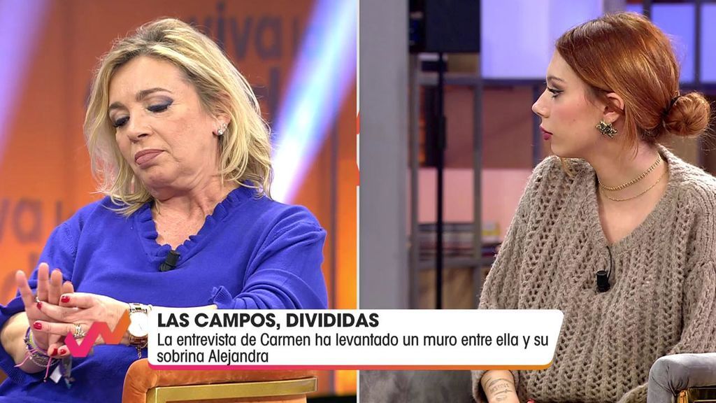 Alejandra Rubio confiesa que no tiene la misma relación con Carmen Borrego