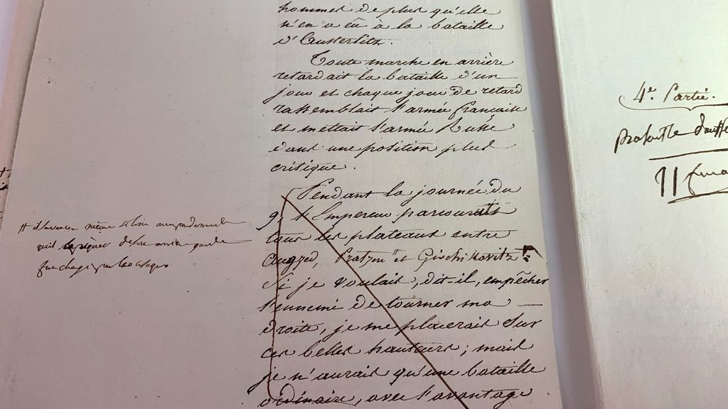 Un manuscrito de Napoleón sobre Austerlitz a la venta por un millón de euros Un manuscrito de Napoleón sobre Austerlitz a la venta por un millón de euros