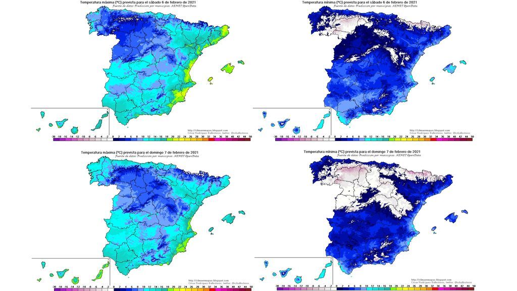 temperaturas sábado domingo