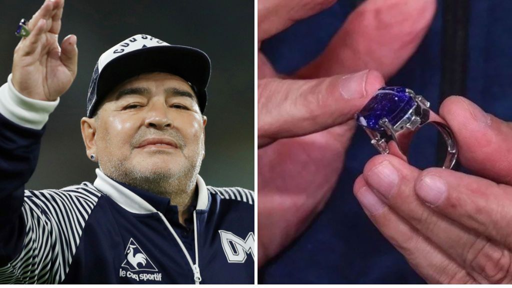 Maradona escondió un anillo de 300.000 euros en una caja de zapatos bajo su cama para que sus cuidadores no se lo robaran Maradona escondió un anillo de 300.000 euros en una caja de zapatos bajo su cama para que sus cuidadores no se lo robaran