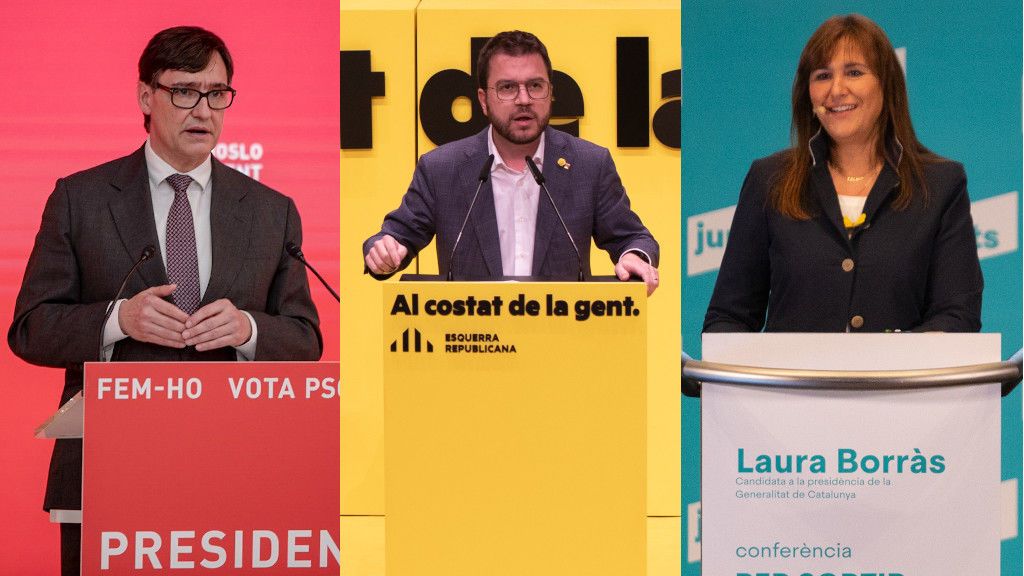 Aragonès cita a Illa a un cara a cara y Borràs propone un "trío": "Siento mucha testosterona aquí" Aragonès cita a Illa a un cara a cara y Borràs propone un "trío": "Siento mucha testosterona aquí"