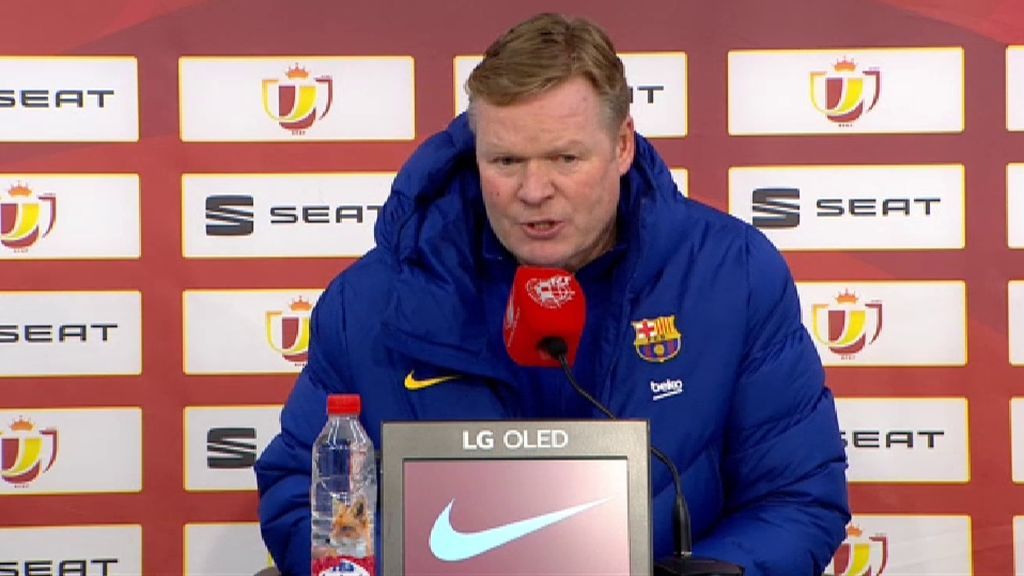 Koeman, en la rueda de prensa.