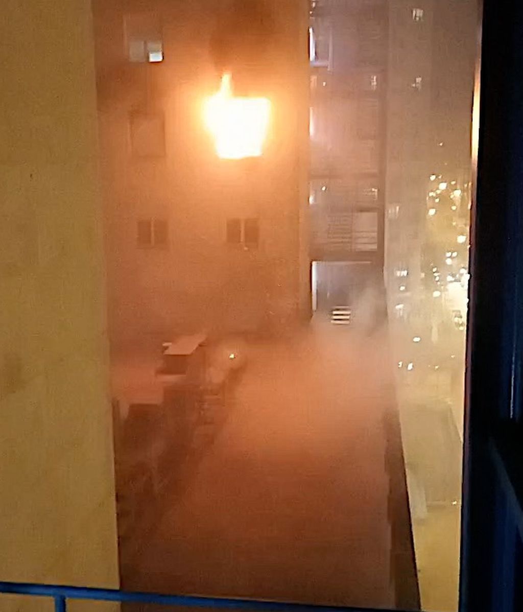 El incendio visto desde el propio hospital