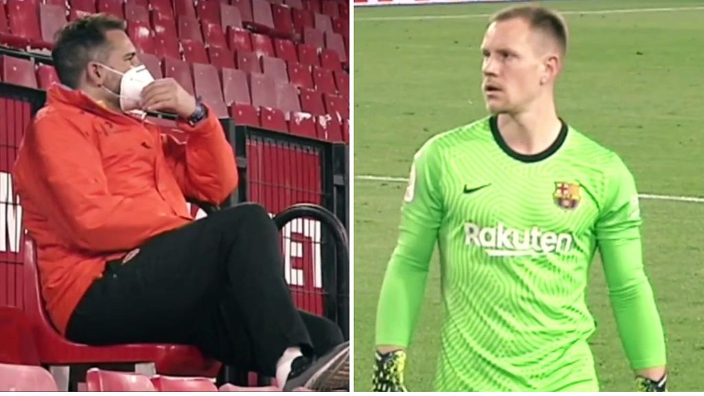 El pique entre Ter Stegen y el recogepelotas del Sevilla: "No me voy a callar, campeón"