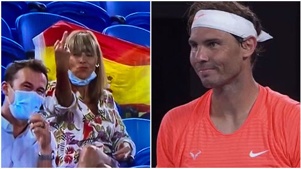 Rafa Nadal reacciona a la peineta de una aficionada