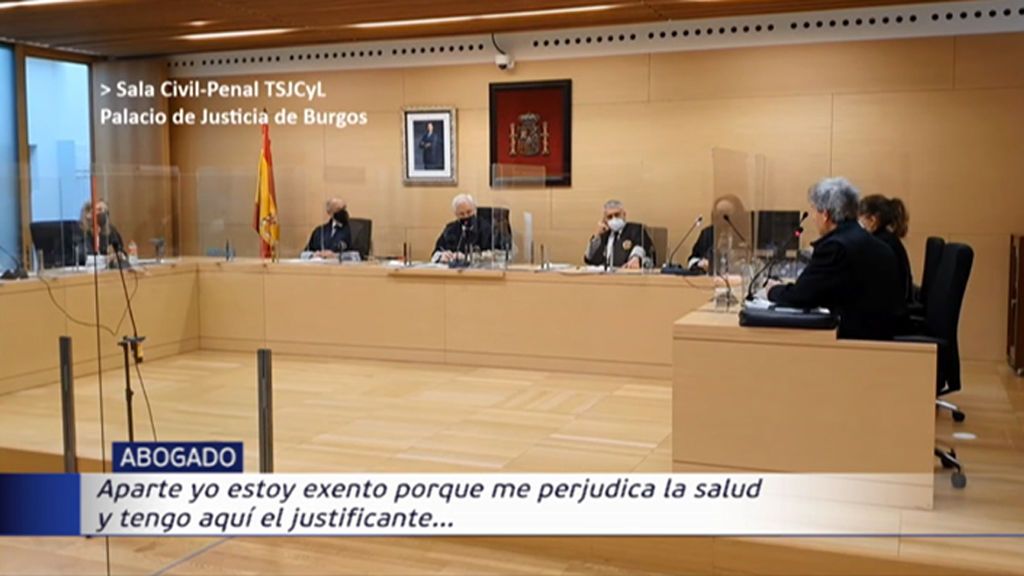 Escena surrealista durante un juicio en Burgos: un abogado se niega a ponerse la mascarilla
