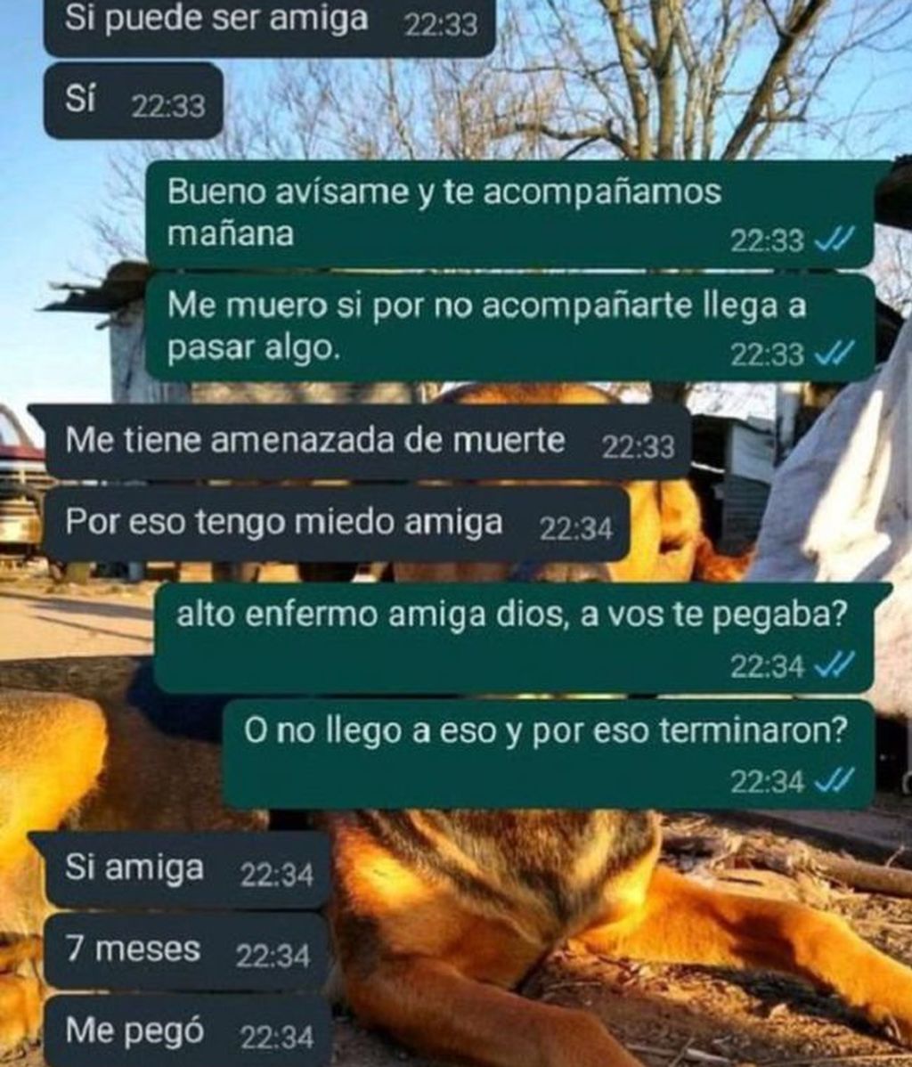 Conversación de la víctima con una amiga suya