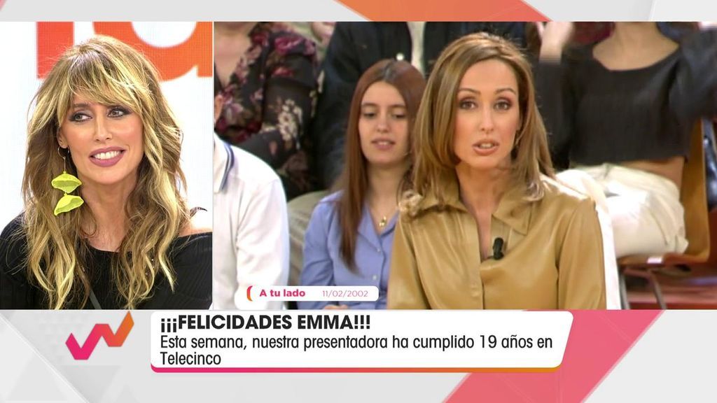 Emma recuerda su primer día en Telecinco