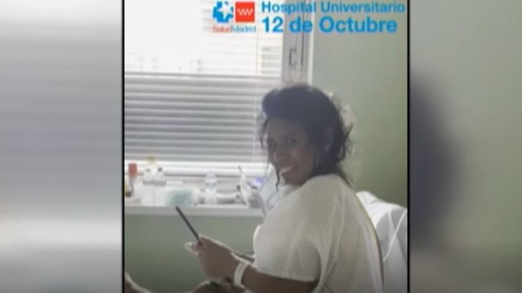 Vilma, una joven de 32 años que conoce por videollamada a su hija recién nacida tras pasar 13 días intubada en la UCI