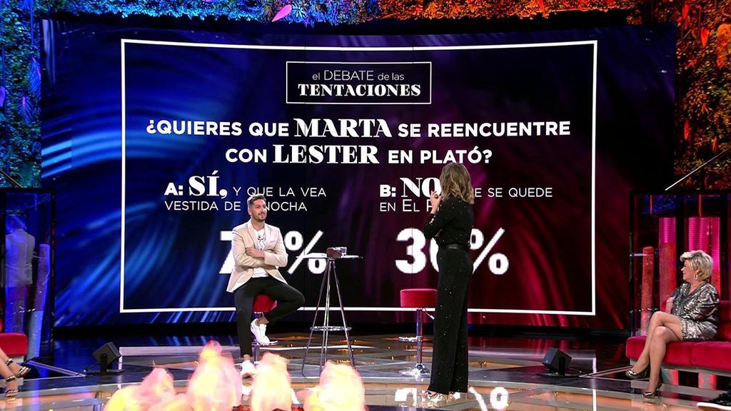 La audiencia decide que Marta se reencuentre con Lester en plató... ¡vestida de Pinocha!