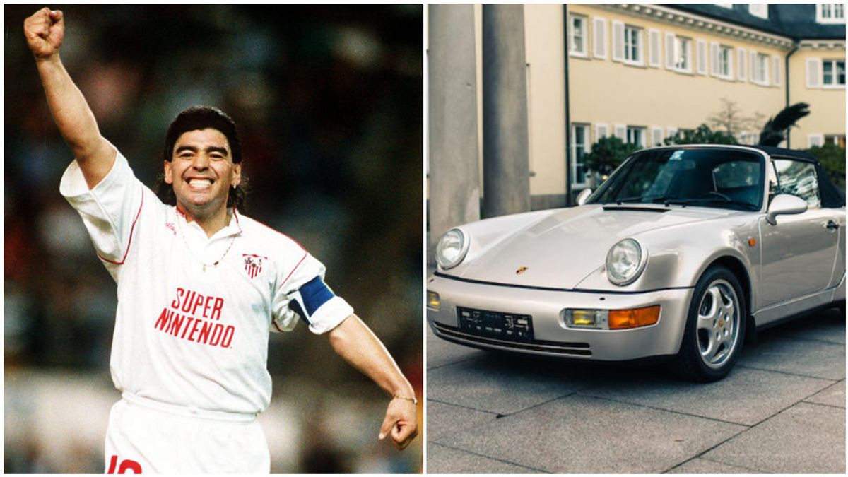 El Porsche de Maradona en Sevilla, a subasta. El Porsche de Maradona en Sevilla, a subasta.