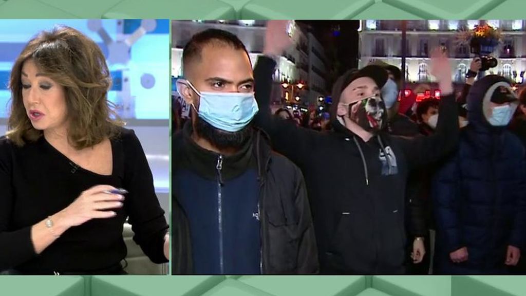 Ana Rosa se indigna con los altercados en Madrid y Barcelona por la detención de Hasel: "Esto no es manifestación, esto es violencia"