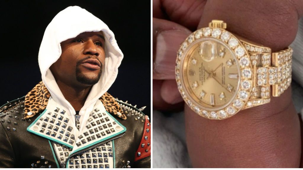 Mayweather le compra un Rolex de 100.000 euros a su nieto de cinco semanas