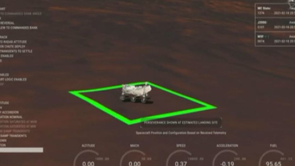 El Perseverance aterriza con éxito en la superficie de Marte